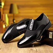 baratos Formal-Sapatos oxford masculinos bico fino bicolor marrom e verde – brogues estilosos de couro sintético para looks casuais elegantes