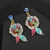 levne Sady šperků-Sady šperků 2 Kubický zirkon Chrome 1 x náhrdelník Náušnice Dámské Elegantní Vinobraní Módní Retro styl Klasika Květinový motiv Sada šperků Pro Svatební Párty Svatební host