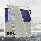 お買い得  サムスン用ケース-電話 ケース 用途 サムスンのギャラクシー Zフォールド7 Zフォールド6 Z Fold 5 Z Fold 4 バックカバー ブリンブリングリッターシャイニー 耐衝撃 PC PUレザー