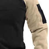 abordables Sudadera Táctica-Hombre Sudadera Sudadera con cremallera Sudadera de polar Sudadera táctica con capucha Táctico Verde Ejército Marrón Caqui Gris Oscuro Cuello Mao Plano Cremallera Bloque de Color Deporte Casual Diario