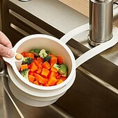 お買い得  トラベルバッグ＆ハンドバッグ-ワンボタン開閉式吊り下げシンクコーナーラック多目的野菜洗浄機/食器洗い機ホルダーキッチン、フルーツに最適 &amp;野菜保存とスープストレーナー