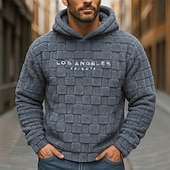 abordables Sudadera con capucha de vellón-Hombre Sudadera Sudadera Con Capucha Sudadera con capucha de lana Negro Blanco Azul Marino Con Capucha Plano Con Texturas Deporte Casual Diario Ropa de calle Fresco Ropa deportiva Otoño Invierno Ropa