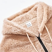 economico Felpa con cappuccio in pile-Per uomo Felpa con cappuccio Felpa con cappuccio a zip intera Felpa con cappuccio in pile Nero Blu marino Cachi Grigio Con Cappuccio Semplice Con zip Sport &amp; Outdoor Casuale Quotidiano Streetwear