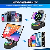 baratos Luzes decorativas-Suporte para celular com alto-falante bluetooth sem fio, alto-falante de indução com som surround hd para casa e exterior, compatível com iphone/ipad/samsung galaxy