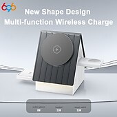 お買い得  ワイヤレス充電器-ワイヤレスチャージャー ワイヤレス充電パッド ワイヤレス充電スタンド 折りたたみ式充電ステーション MagSafe ユニバーサル 磁石バックル 用途 携帯電話 Apple Watch Series 4 AppleWatchシリーズSE / 6/5/4/3/2/1 Apple Watch Series 3