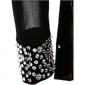 halpa Taitoluistelupuvut-naisten taitoluistelupuku tytöille mustat strassit kilpailutanssiasut