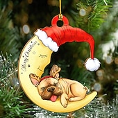 olcso Díszek-10 db-os karácsonyi fa kutyadíszek, aranyos színes nyomtatott kiskutya függődekorációk, ünnepi karácsonyfa függőcímkék otthonra, kirakatba és ünnepi parti dekorációhoz