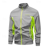 preiswerte Sportjacke-Herren Outdoorjacke Windbreaker Wanderjacke Urlaub Täglich Atmungsaktiv Tasche Spleißen Frühling Herbst Farbblock Mode Klassisch Stehkragen Regulär Schwarz Hellgrau Armeegrün Dunkelblau Dunkelgray