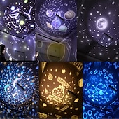 economico Luci di Natale-Proiettore di luce notturna per bambini, proiettore di galassie per camera da letto, proiettore di stelle e nebulose con cavo USB, rotazione di 360 gradi, lampada da notte per bambini, per decorare