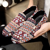economico Mocassini casual-mocassini da uomo in jacquard multicolore con motivo a zigzag – scarpe casual slip-on alla moda per feste, vacanze e resort estivi