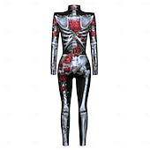 billige Printing-Mønstrede Zentai-drakter Cosplay kostyme Kroppsdrakt Printer Skjelett Kranium Karnevalskostyme heldekkende drakter Herre Dame Gutt Sexy kostyme Halloween Kostyme til Ytelse Fest Maskerade Barne Voksne