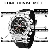 abordables Montres numériques-Sanda 6296 Montre à quartz électronique pour homme, résistante aux chocs, étanche, lumineuse, calendrier, numérique, décontractée