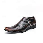 economico Formale-scarpe eleganti da uomo in pelle nera con cinturino alla caviglia – calzature formali da ufficio per matrimoni, feste e lavoro