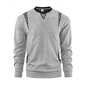 billige Basic gensere-Herre Genser Svart Hvit Navyblå Kakifarget Grå V-hals Fargeblokk Jacquardvevnad Lapper Sport &amp; Utendørs Daglig Ferie Polyester Gatemote Grunnleggende Fritid Vår Høst Klær Gensere Gensere