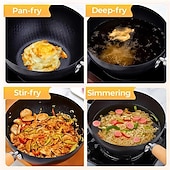 お買い得  調理器具-魚の鱗模様の平底ノンスティックパン。コーティングされていないノンスティックの家庭用調理パン。IH調理に最適。 &amp;ガスコンロ