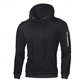 economico Felpa Tattica-Per uomo Felpa con cappuccio Felpa con cappuccio a nido d&#039;ape Felpa con cappuccio tattica Nero Bianco Grigio chiaro Grigio scuro Con Cappuccio Semplice Cerniera Testurizzato Sport &amp; Outdoor Casuale