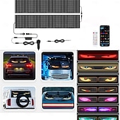 abordables 123496-Lumières yeux du diable pour voitures, lumières yeux du diable à LED pour pare-brise de camion, panneau de pixels à LED d&#039;animation de camion œil du diable à télécommande pour pare-brise de voiture