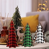 זול דמויות לאספנים-3 יחידות קישוטי שולחן מעץ לעץ חג המולד, קישוטי עץ כפריים, קישוטי שולחן לחג ומתנות מותאמות אישית לפסטיבל