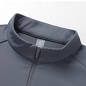 economico Cime-Per uomo Camicia da escursionismo cima dell&#039;escursionismo Maglietta con cerniera a un quarto Manica Lunga Collo alla coreana Top Esterno Protezione Solare UV Asciugatura Rapida Traspirante Nylon