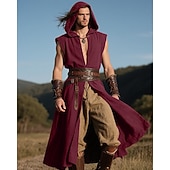 preiswerte Oberteile-Retro Vintage Mittelalterlich Renaissance Weste Tunika Krieger Wikinger Kostüm Herren Vikinger Halloween Karneval Leistung Party LARP Erwachsene Gürtel Ganzjahres