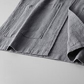 billiga Herrars klassiska kavajer-Herr Linne blazer Kavaj Företag Cocktailfest Bröllopsfest Mode Ledigt Vår Höst Linne- / bomullsblandning Slät Ficka Knappar Bekväm Enkelknäppt Blazer Marinblå Aprikos Grå