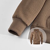 abordables Sudadera con capucha de vellón-Hombre Sudadera Sudadera Con Capucha Sudadera con capucha de lana Sudadera con capucha forrada de polar Negro Blanco Amarillo Azul Marino Café Con Capucha Plano Con Texturas Deporte Casual Diario