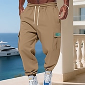 economico Carico-Per uomo Pantaloni da tuta Pantaloni in Pile Joggers Pantaloni invernali Pantaloni da Tuta Cargo Coulisse Tasca Elastico in vita Semplice Comodità Caldo Sport all'Aperto Quotidiano Moda Casual Nero