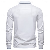 abordables Polo Élite para Hombres-Hombre Polo Trabajo Negocio Cuello Vuelto Manga Larga Ocio Cómodo Plano Bloque de Color Puro Todas las Temporadas Ajuste regular Rojo rubí Negro Blanco Azul Marino Oscuro Gris claro Verde Ejército