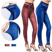 economico Leggings semplici-Per donna Pantaloni Eleganti Leggings Leggings comodi Streetwear Casual Lunghezza intera Naturale Semplice Tasca Confortevole Streetwear Abbigliamento quotidiano Weekend Grigio Nero Rosso Blu Autunno