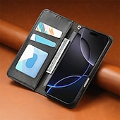 cheap iPhone Cases-Phone Case For iPhone 17 Pro Max 17 Air 16 15 14 Pro Max Plus 16e 13 Pro Max Back Cover with Wrist Strap Kickstand Card Slot Retro TPU PU Leather