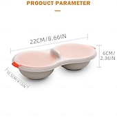 tanie Przybory kuchenne i gadżety-przenośny garnek do gotowania jajek w kuchence mikrofalowej, dwuoczna misa do gotowania jajek w parze z separatorem, tacka do gotowania jajek w kuchence mikrofalowej o jakości spożywczej