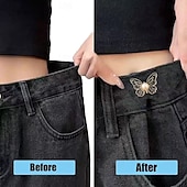economico I regali-Confezione da 8 fermagli a farfalla staccabili per stringere la vita – fermagli per bottoni di jeans regolabili senza cuciture, stringivita istantaneo per jeans larghi, regolatore di vita rimovibile in 8 colori