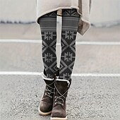 economico -Per donna Pantaloni Leggings Leggings comodi Casual Boho Lunghezza intera Vita Alta Geometrico Elastico in vita Stampato Traspirabilità Confortevole Elasticizzato Vacanza Streetwear Abbigliamento