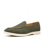 abordables Zapatillas sin cordones y mocasines de hombre-Mocasines sin cordones de ante color tostado para hombre: zapatos casuales livianos para uso diario en la oficina, para ir al trabajo y para el fin de semana.