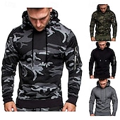 economico Felpa Tattica-Per uomo Felpa con cappuccio Felpa con cappuccio tattica Felpa con cappuccio mimetica Nero Grigio mimetico Verde mimetico Grigio Con Cappuccio Mimetico Tasca Sport &amp; Outdoor Casuale Quotidiano