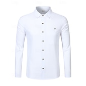 economico Camicie di lino-Per uomo Camicia Camicia di lino Camicia casual Camicia con Bottoni Camicia di cotone Semplice Vacanza Camicia hawaiana Nero Bianco Giallo Blu marino Manica Lunga Bavero Primavera Autunno