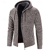 preiswerte Herren Strickjacke-Herren Pullover Kleid Pullover Strickjacke Reißverschluss-Pullover Strickpullover Gerippt Stricken Normale Oberteile Gestrickt Gerippt Einfach Mit Kapuze Mode Schals Geschäft Lässig Bekleidung Herbst