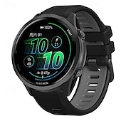 billige Garmin klokkebånd-Klokkerem til Garmin Forerunner 570 47 mm/265 (musikk)/255 (musikk)/Venu 3/Vivoactive 4 Marq Descent Quatix 22 mm silikonrem i rustfritt stål, tofarget