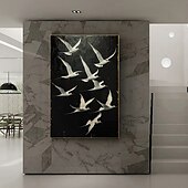 cheap Animal Paintings-Handmade Original Flying Bird Oil Painting On Canvas Abstract Animal Wall Art for Home Decor With Stretched Frame Without Inner Frame Painting