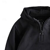baratos hoodies básicos dos homens-Homens Moletom Moletom com zíper Moletom com capuz Quarter Zipper Hoodie Vermelho Vinho Preto Verde Tropa Cinzento Com Capuz Tecido Zip Up Desportos e Ar livre Casual Diário Roupa de rua Legal Roupa