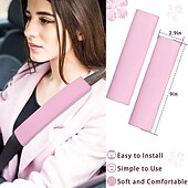 billiga Rattöverdrag till bilen-10-delars rattskydd för kvinnor 14,5-15 tum biltillbehör med säkerhetsbälte axelkudde säkerhetsbältesskydd mugghållare startknapp ring klistermärke luftventil klämma