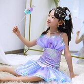 baratos Fantasia de Menina-Semana do Livro 2026 A Pequena Sereia Cauda de Sereia Vestido de Princesa Aqua Vestido de Halloween Fantasia de Cosplay Fantasia para Festa Temática Cosplay Filme Cosplay para Meninas Fantasia Infantil Carnaval Baile de Máscaras