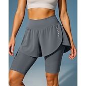 abordables Pantalones cortos de correr-Mujer Mallas Short Pantalón Corto Gimnasia 2 en 1 Alta cintura Prendas de abajo Ropa Deportiva Gimnasia Ejercicio Secado rápido Transpirable Entrenamiento de gimnasio Al Aire Libre Corriendo Ajuste