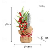 abordables Figurines de collection-Mini sapin de Noël artificiel de table, décoration de Noël, aiguilles de pin enveloppées de toile de jute, baies rouges, mini sapin de Noël pour décoration de table festive à la maison, accessoire de
