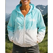 preiswerte Wasserdichte Jacken-Damen Windjacke Softshelljacke Wanderjacke Außen Wasserdicht Winddicht Wanderoutfits Wanderbekleidung Frühling Herbst Oberteil Camping / Wandern / Höhlenforschung Laufen Farbverlauf Rosa Blau Leicht