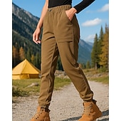 お買い得  ボトムス-女性用 カーゴパンツ ハイキング パンツ 冬用コート フリースパンツ 春 秋 アウトドア レギュラー 保温 防水 防風 パンツ 弾性ウエスト ブラック アーミーグリーン キャンピング＆ハイキング 狩猟 ゴルフ S M L XL XXL