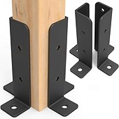abordables Matériaux de Construction-Ensemble de supports d&#039;ancrage réglables pour poteaux de terrasse de 1,5 x 1,5, 2 x 2, 2 x 4 et 4 x 4, support en métal lourd pour clôture en bois et gazebo