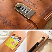 Χαμηλού Κόστους Notebooks &amp; Planners-a5 200 σελίδες ρετρό βιβλίο κωδικών πρόσβασης με κλειδαριά ημερολόγιο παχύρρευστο δημιουργικό χειρόγραφο βιβλίο σημειωματάριο φοιτητή χαρτικά ντοσιέ σημειωματάριου