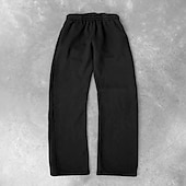 cheap Straight Leg-Men's Sweatpants Trousers Straight Leg Sweatpants Pocket Elastic Waist Plain Comfort Sports Outdoor Daily Fashion Casual Black Navy Blue Micro-elastic