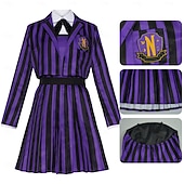 olcso Halloween-Szerda Addams Addams család Enid Sinclair Jelmez Iskolai egyenruha Szerepjáték Filmsztár jelmez for Női Felnőttek Mindszentek napja Farsang Teljesítmény Parti Oktató öltöztetős
